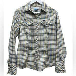 Columbia  Women’s Multicolor Plaid Button Down Shirt Pearl Snap Buttons